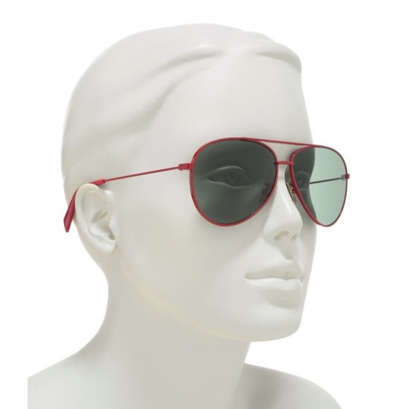 Celine 59mm Shinny Red & Green Pilot Sunglasses New Comes With Box, Case & Cloth main image 9